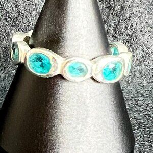 Sterling Silver Blue Topaz Infinity Ring